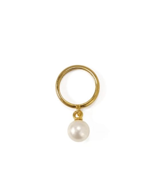 ACCA Brass Imitation Pearl Geometric Vintage Band Ring 2