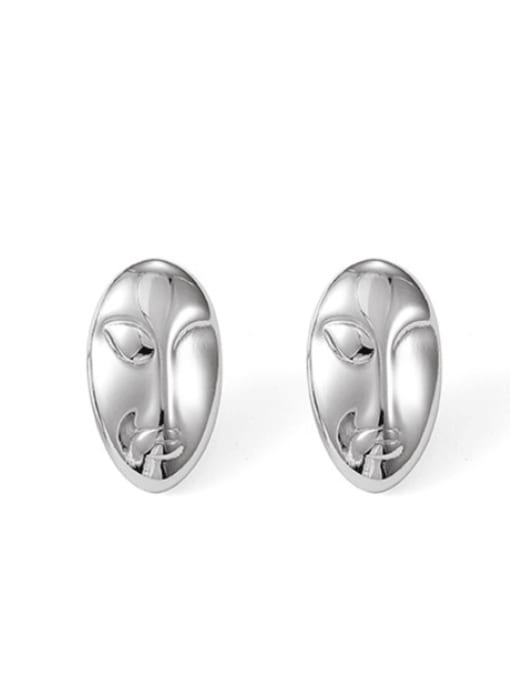 TINGS Titanium Steel Geometric Minimalist mask Stud Earring 0