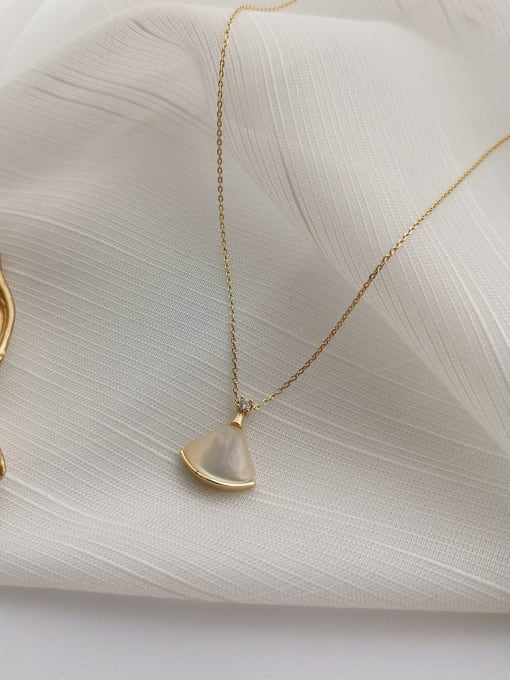 14K  gold Brass  Shell geometry Dainty Trend Korean Fashion Necklace