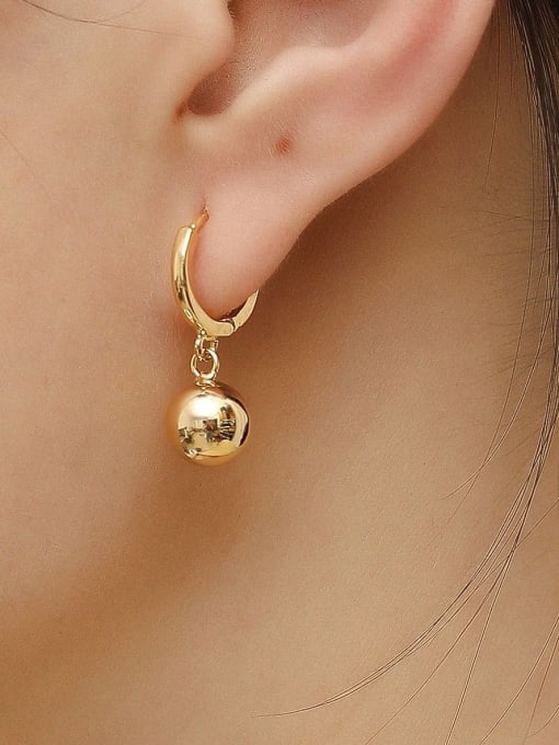 HYACINTH Brass Round Minimalist Huggie Trend Korean Fashion Earring 1