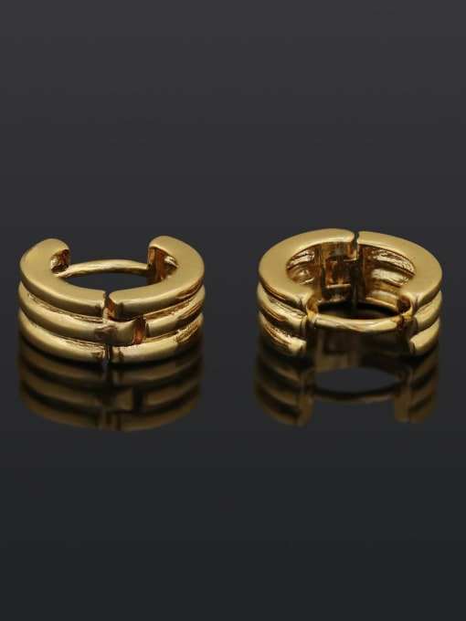 18K gold plating on brass Brass Geometric Minimalist Huggie Earring