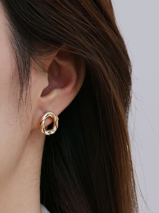 Small Brass Hollow Round Vintage Drop Earring