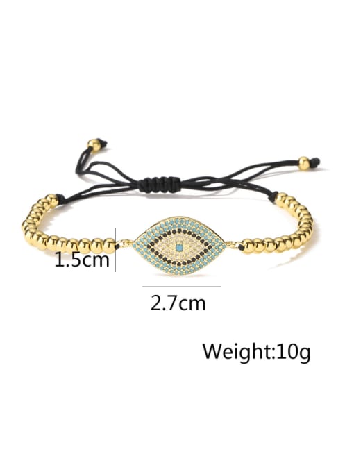 AOG Brass Cubic Zirconia Evil Eye Minimalist Handmade Weave Bracelet 1