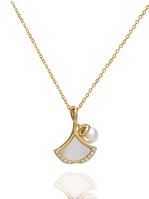 HYACINTH Brass Shell Irregular Minimalist Necklace 3