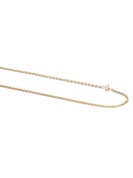 Single pearl Brass Imitation Pearl Geometric Minimalist Necklace
