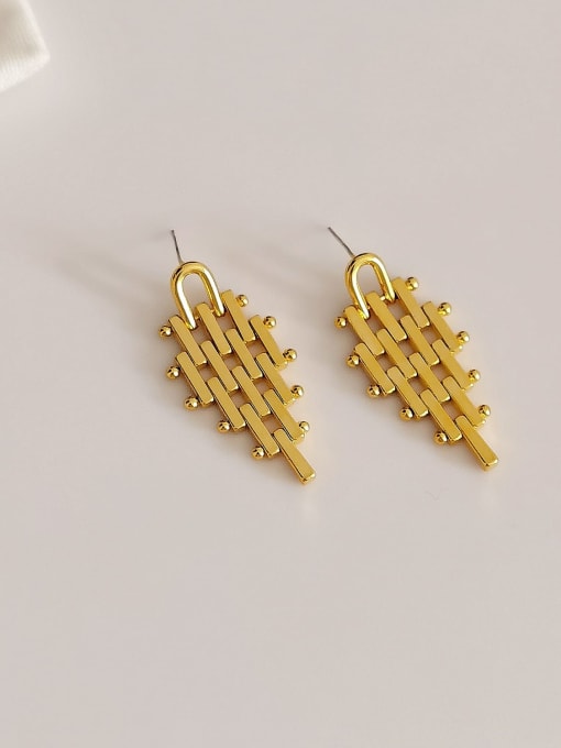 18k gold Brass Geometric Vintage U-shaped buckle Stud Earring