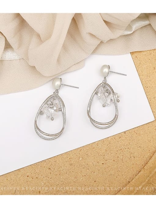 HYACINTH Copper Crystal Geometric Dainty Drop Trend Korean Fashion Earring 3