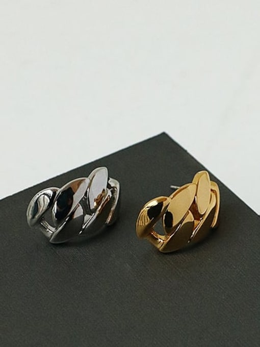 ACCA Brass Smooth Geometric Vintage Stud Earring 3