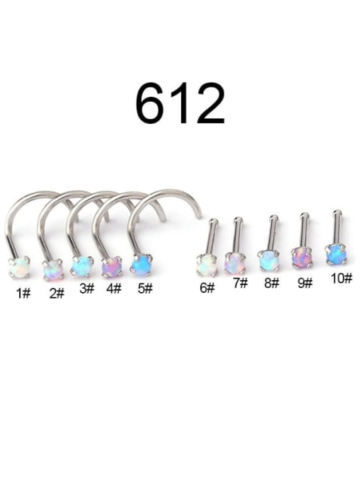 silver Stainless steel Opal Geometric Cute Nose Studs(Single Only One)