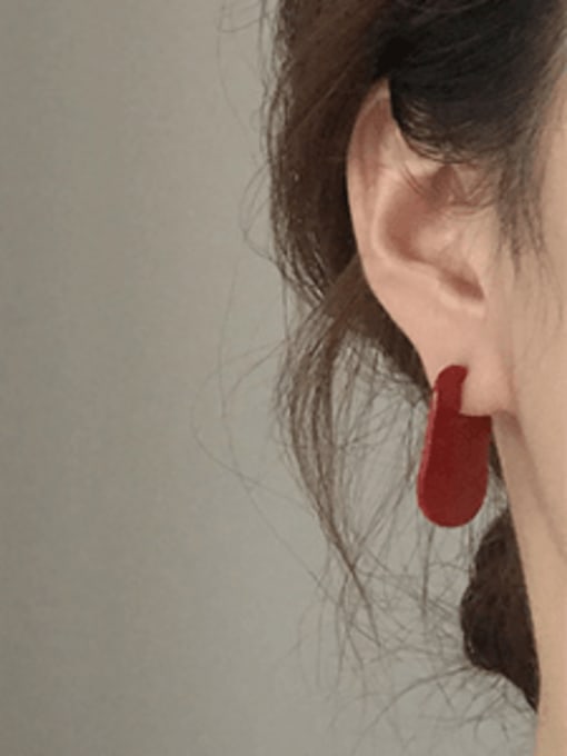 Five Color Alloy Acrylic Geometric Minimalist Stud Earring 1