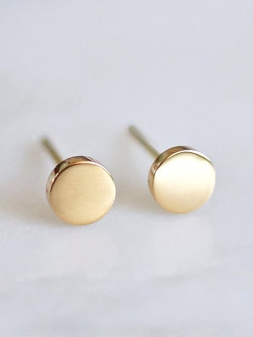 golden Stainless steel Round Minimalist Stud Earring