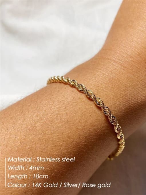 Desoto Stainless steel Irregular Chain Minimalist Link Bracelet 2