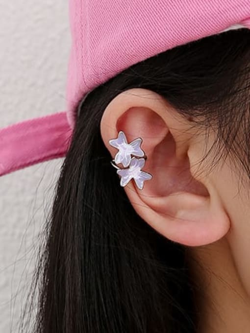 Five Color Brass Enamel Flower Cute Single Earring 2