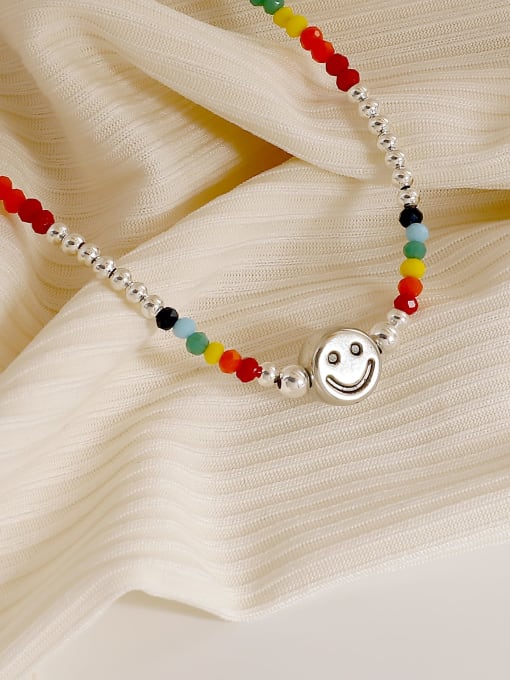 Necklace Brass Rainbow Minimalist Beaded Necklace