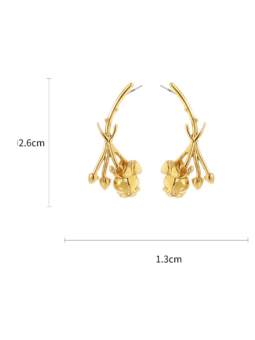 Five Color Brass Flower Hip Hop Stud Earring 2