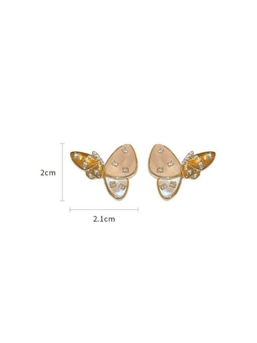 YOUH Brass Butterfly Dainty Stud Earring 3