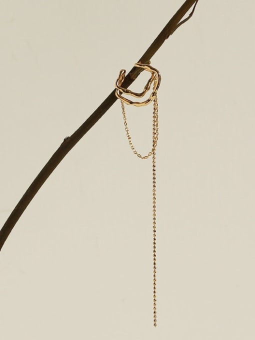 ACCA Brass Tassel Vintage Simple geometric multi-layer line tassel ear bone clip  Single Earring 2