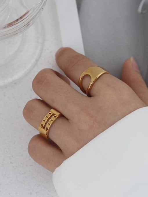 Five Color Brass Smooth Geometric Vintage Band Ring 1