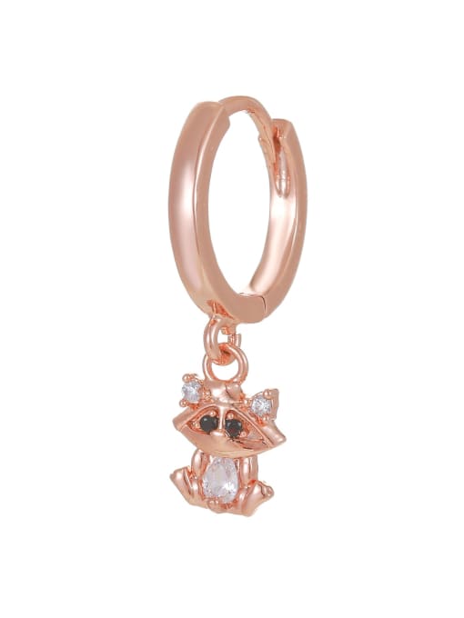 EK00228 Rose Gold Brass Cubic Zirconia Animal Cute Single Earring( Single-Only One)