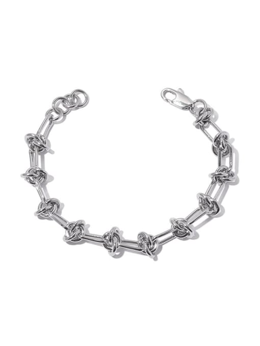 ACCA Brass Geometric Hip Hop Hollow Chain Link Bracelet 4