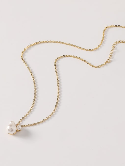 HYACINTH Brass Imitation Pearl Geometric Minimalist Trend Korean Fashion Necklace 3