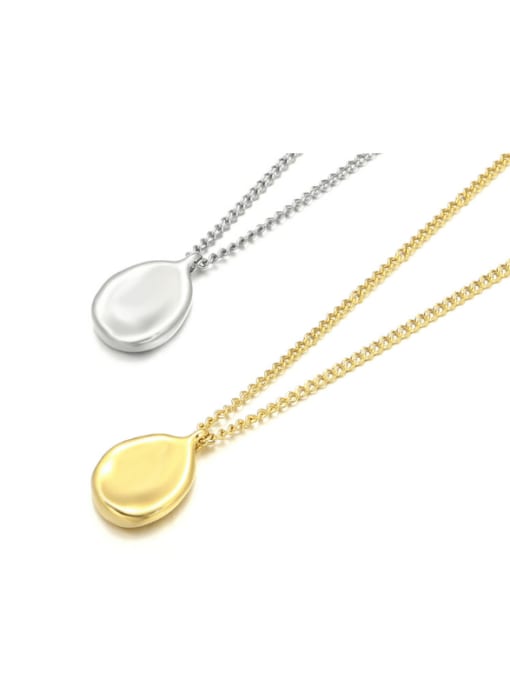 Five Color Brass Water Drop Minimalist Necklace 0