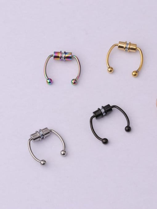 HISON Stainless steel Geometric Hip Hop Nose Rings(Single Only One) 1