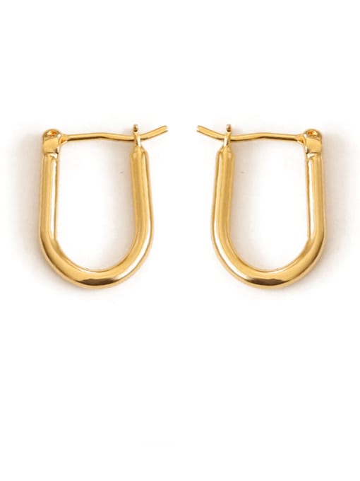 U-shaped Brass Smooth Geometric Minimalist Stud Earring