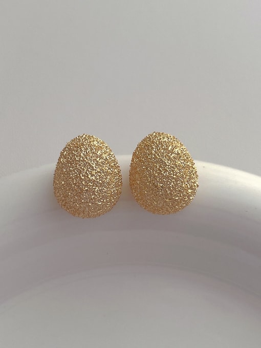 Gold large fat earrings Brass Geometric Minimalist Stud Earring