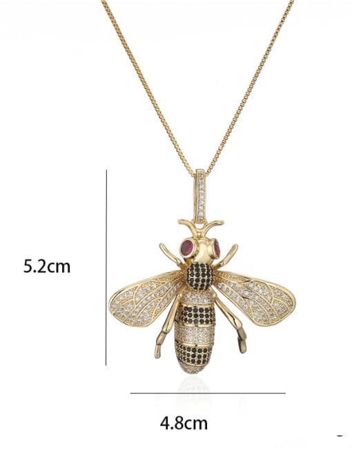 AOG Brass Cubic Zirconia Bee Vintage Necklace 3