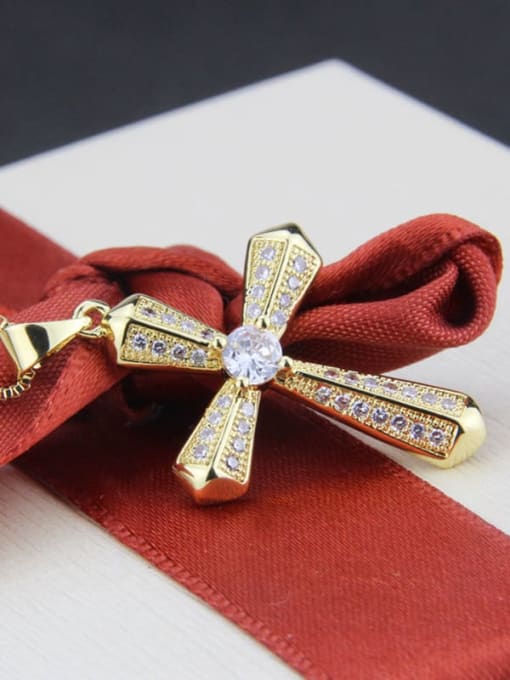 renchi Brass Cubic Zirconia Cross Dainty Regligious Necklace 2