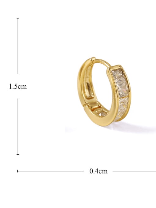 ACCA Brass Cubic Zirconia Geometric Dainty Huggie Earring 3