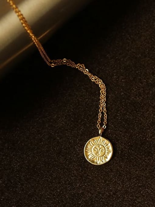 ACCA Brass Coin Minimalist  Retro sun coin medal pendant Necklace 4