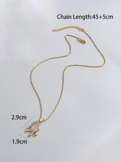AOG Brass Cubic Zirconia Vintage  Horse  Pendnat Necklace 1