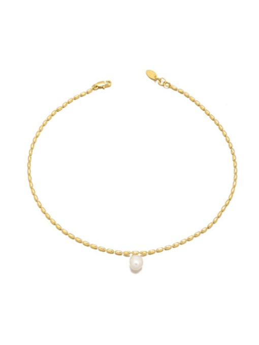ACCA Brass Imitation Pearl Irregular Minimalist Necklace