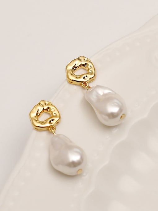 HYACINTH Brass Imitation Pearl Water Drop Minimalist Drop Trend Korean Fashion Earring 0