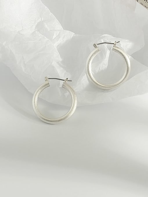 HYACINTH Copper Hollow Round Minimalist Hoop Trend Korean Fashion Earring 2