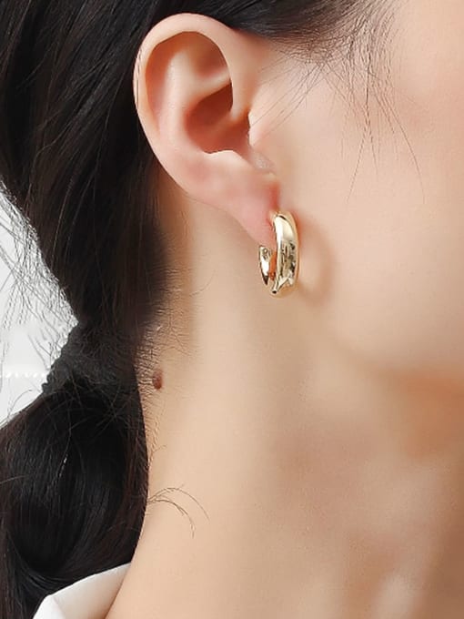 HYACINTH Brass Geometric Matte Minimalist Stud Trend Korean Fashion Earring 1
