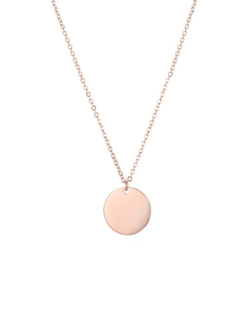 Rose Gold  15mm Stainless steel Round Minimalist Necklace