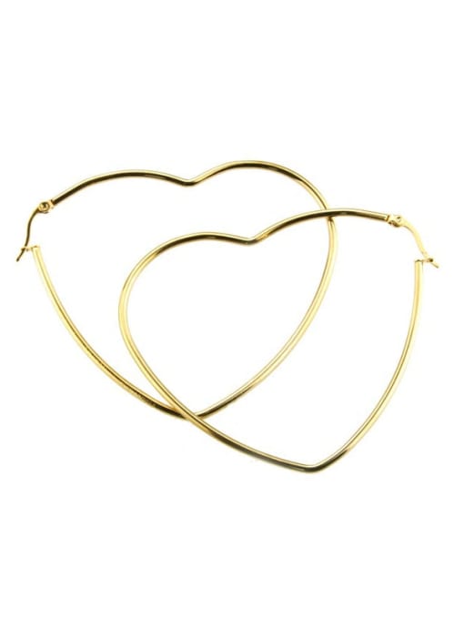 gold-plated Stainless steel Heart Minimalist Hoop Earring