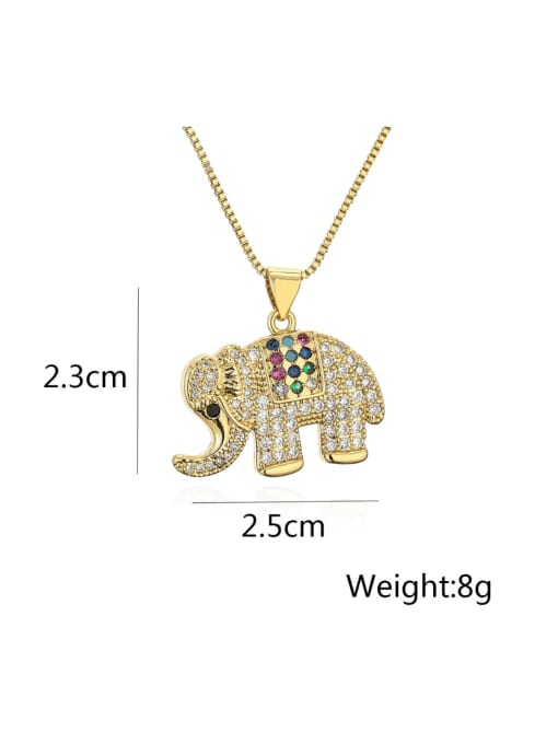 AOG Brass Cubic Zirconia Elephant Minimalist Necklace 2