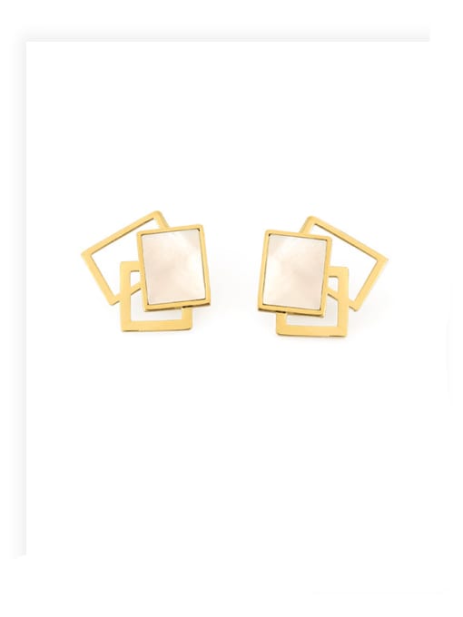 ACCA Titanium Shell Geometric Minimalist Stud Earring 0