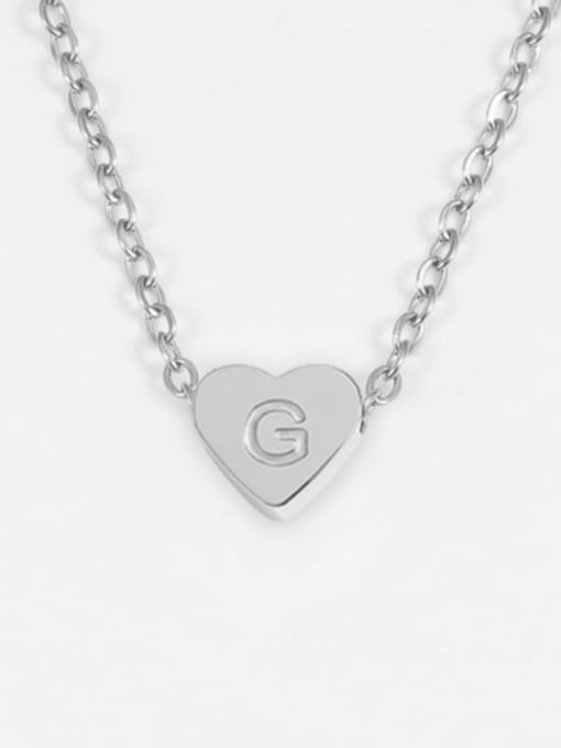 G steel color Stainless steel Letter Minimalist Necklace