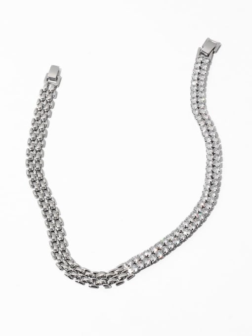 Platinum Brass Geometric Minimalist Choker Necklace