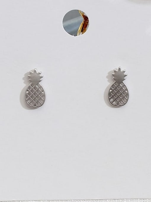 HYACINTH Copper Hollow Friut pineapple  Cute Stud Trend Korean Fashion Earring 2