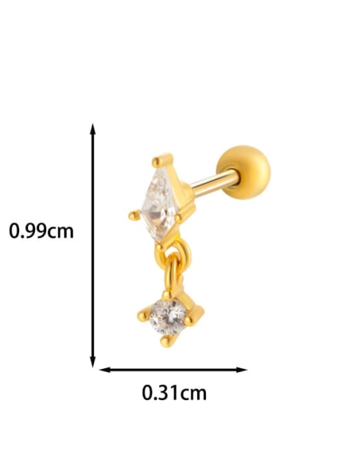 8 golden yellow Brass Cubic Zirconia Wing Trend Single Earring