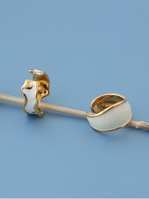 Five Color Brass Enamel Geometric Minimalist Band Ring
