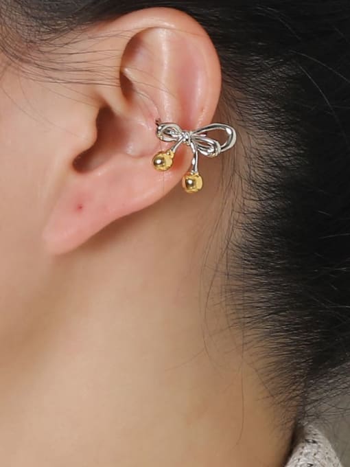 HYACINTH Brass Bowknot Minimalist Clip Earring 1
