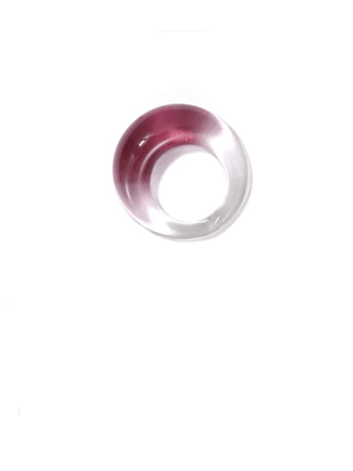 Light  purple Millefiori Glass Multi Color Round Artisan Band Ring