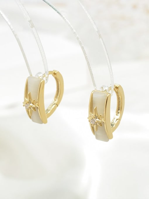 Gold E1210 Brass Cubic Zirconia Star Dainty Stud Earring